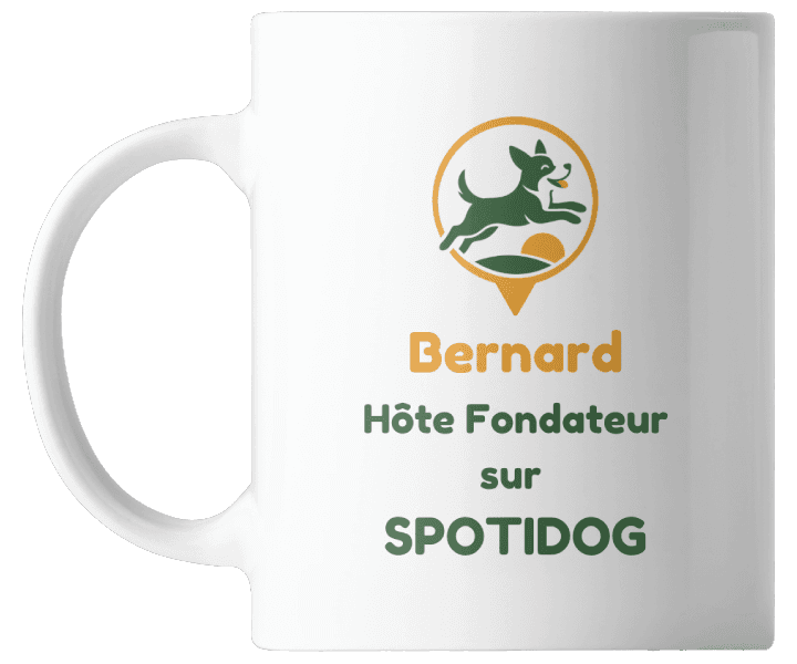 Mug personnalisé d'Hôte Fondateur Spotidog, exemple au nom de Bernard